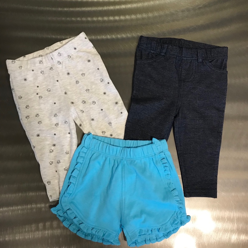 Carter's Baby Girl Leggings & Pants 3 PC | Size 6M